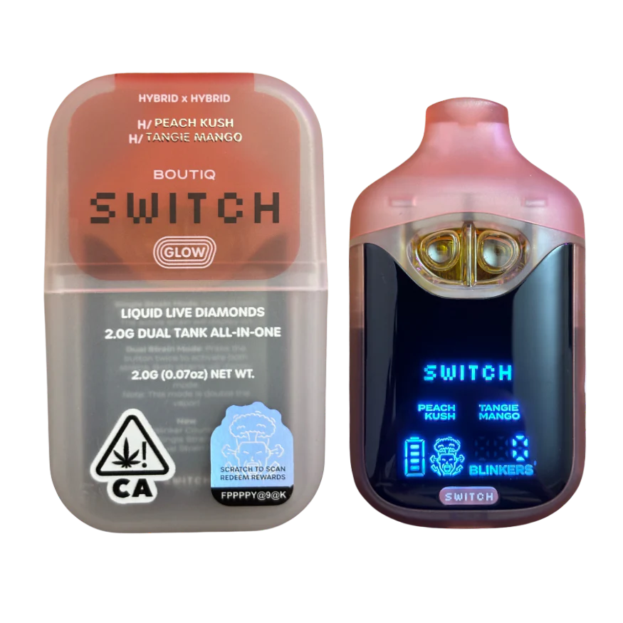 Boutiq Switch V4 Glow – Peach Kush X Tangie Mango 2G Dual Tank