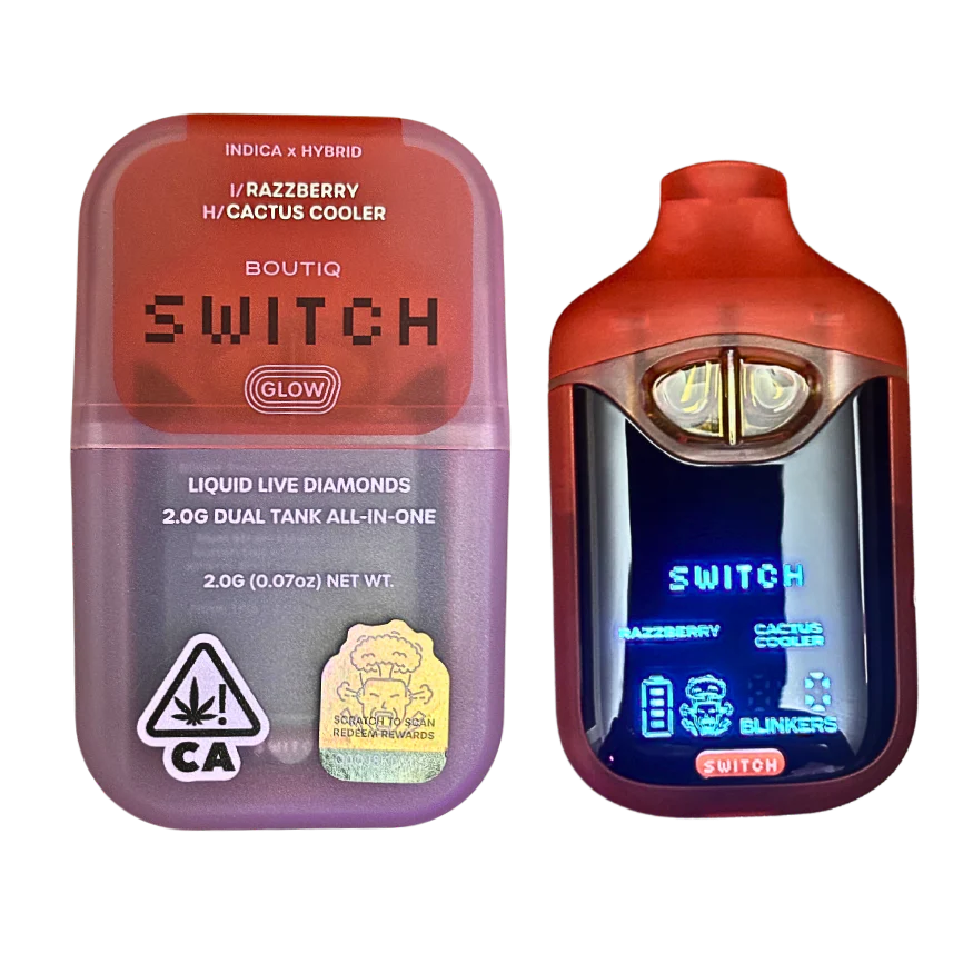 Boutiq Switch V4 Glow – Razzberry X Cactus Cooler 2G Dual Tank