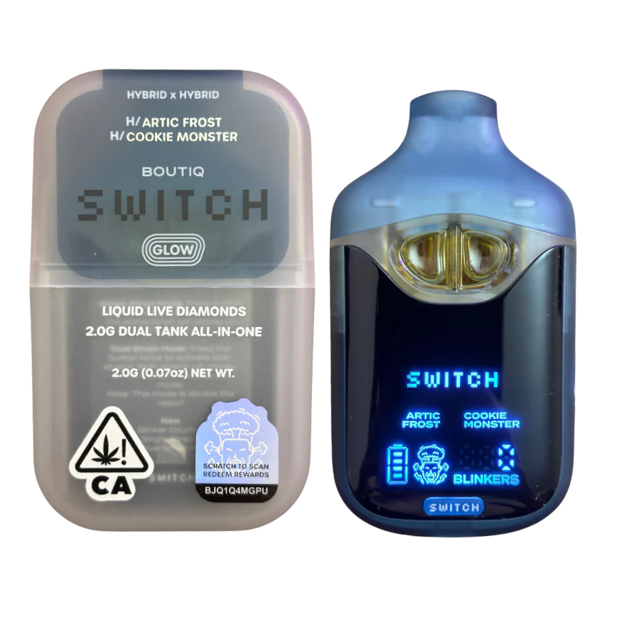 Boutiq Switch V4 Glow – Arctic Frost X Cookie Monster 2G Dual Tank
