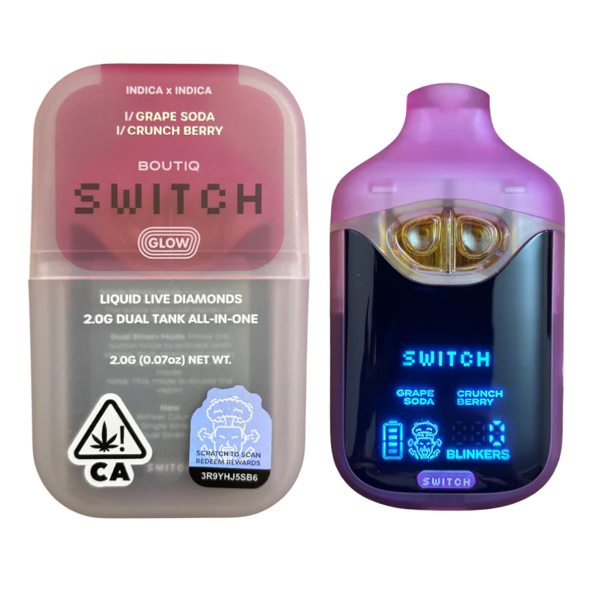 Boutiq Switch V4 Glow – Grape Soda X Crunch Berry 2G Dual Tank