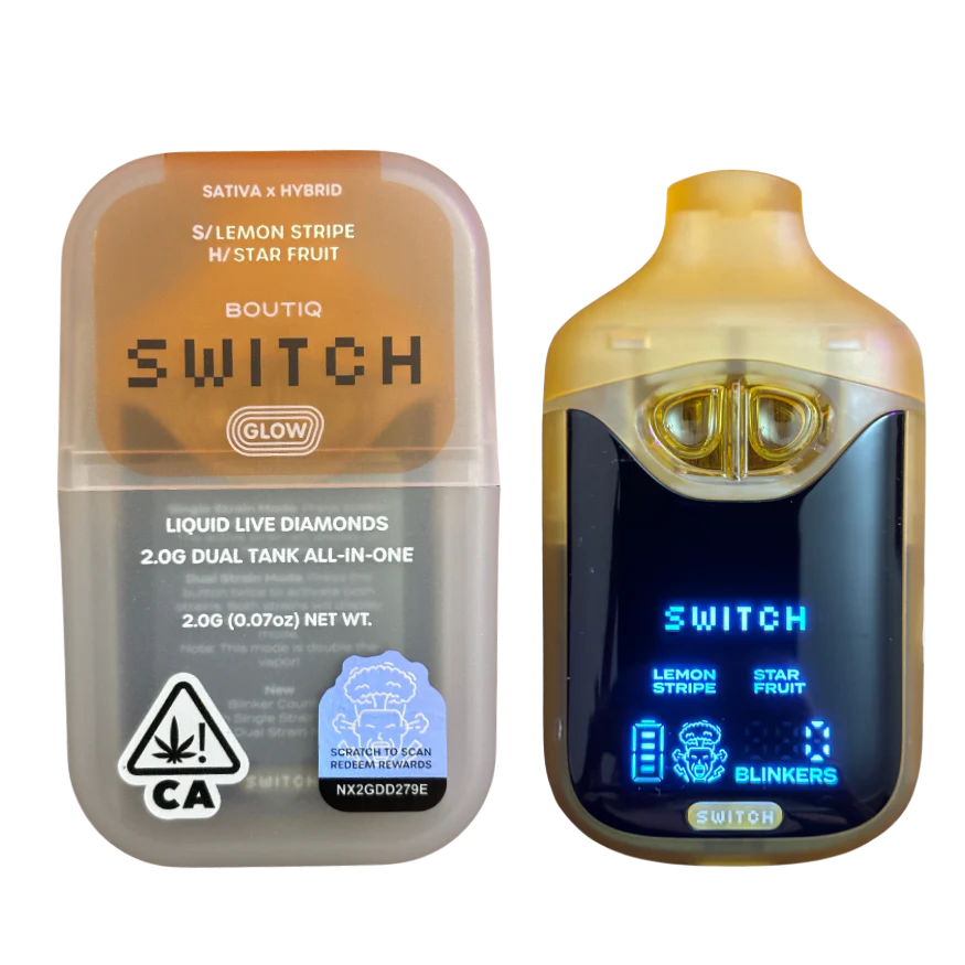 Boutiq Switch V4 Glow – Lemon Stripe X Star Fruit 2g Dual Tank
