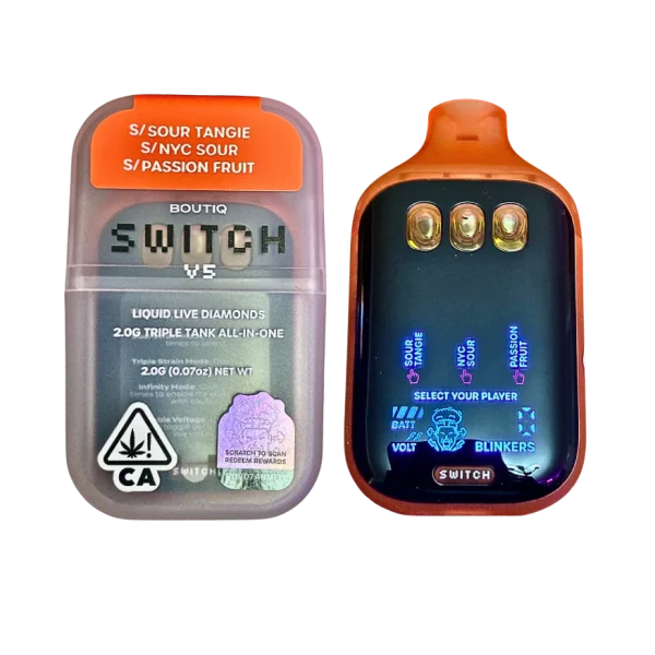 Boutiq Switch V5 – Sour Tangie X NYC Sour X Passion Fruit (Sativa)