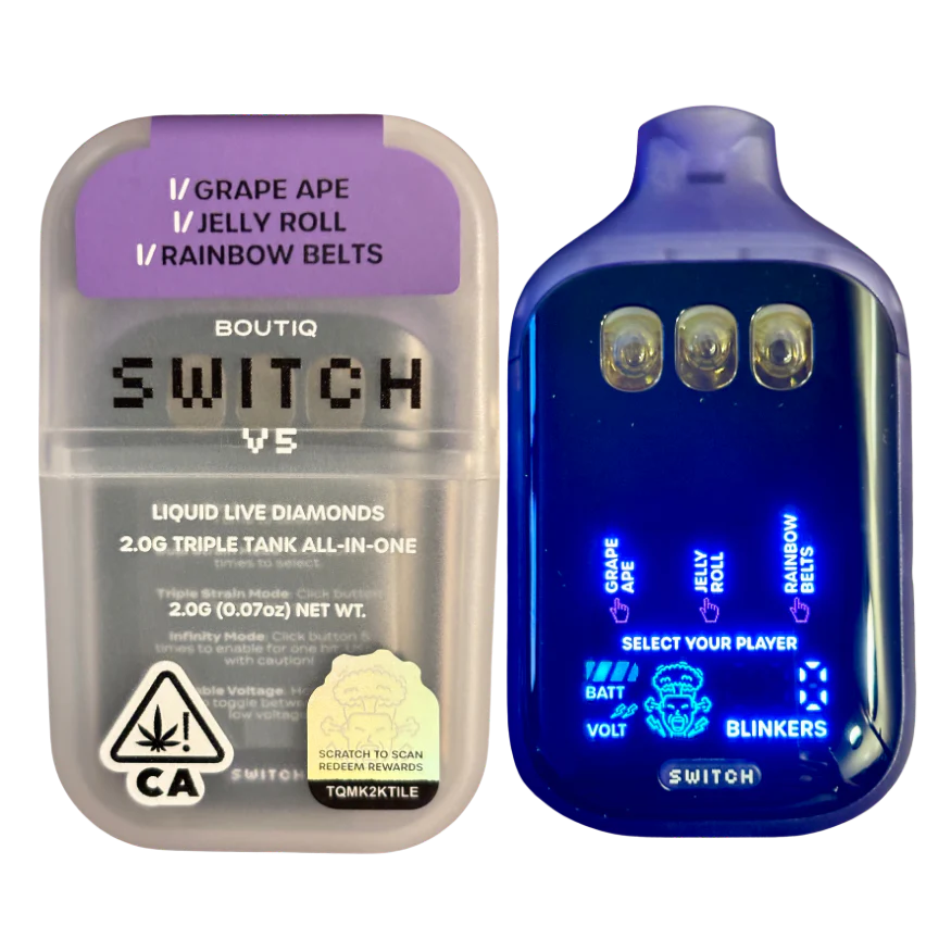 Boutiq Switch V5 – Grape Ape X Jelly Roll X Rainbow Belts (Indica)