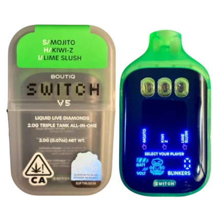 Boutiq Switch V5 – Mojito (Sativa) X Kiwi Z (Hybrid) X Lime Slush (Indica)