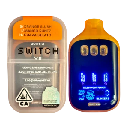 Boutiq Switch V5 – Orange Slush (Sativa) X Mago Runtz (Indica) X Guava Gelato(Hybry)